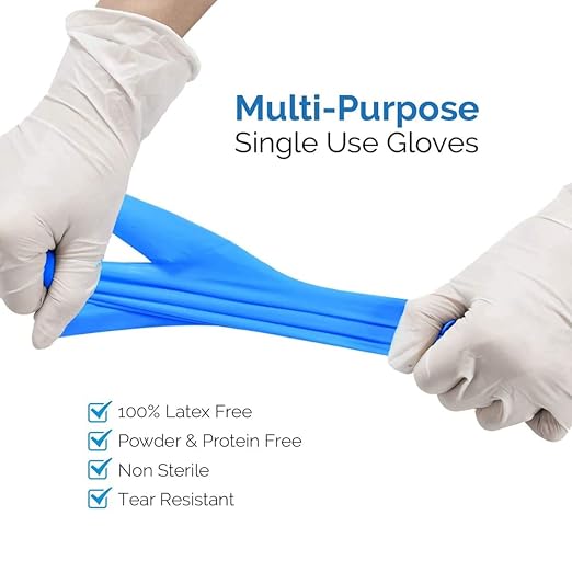 INTCO Basic Medical Synmax Vinyl Exam Gloves,Disposable Gloves - Latex-Free & Powder-Free for Medical,Cleaning,Food Safe - Small, BMPF-3001(Case of 1000,Blue)