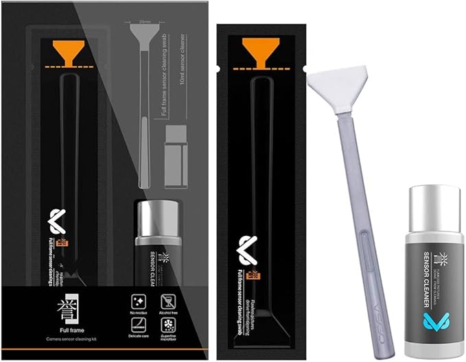 VSGO Full Frame Sensor Cleaning Kit, 12pcs Sensor Swabs & 10ml Sensor Cleaner for Nikon Sony Canon DSLR Camera Clean (VS-S03-12)