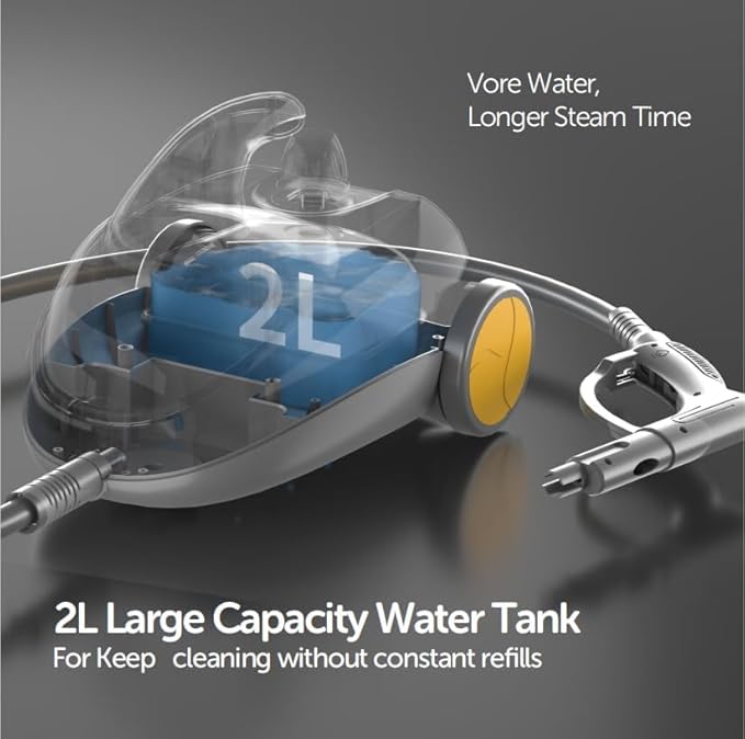 STEAMBOT 34-in-1 Steam Cleaner mop for Home & Car, 2L Water Tank, 4.3ft Hose, Deep Steam Cleaning for Floors, Tiles, Grout, Windows, Kitchen, Living Room – Multi-Surface Steamer