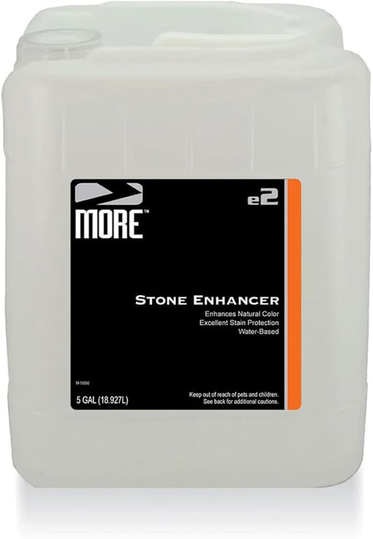 MORE Stone Enhancer, Penetrating Sealer to Enhance Color and Texture, Works on Marble, Granite and Nat1ural Stone - Water Based Formula (5 Gallon)