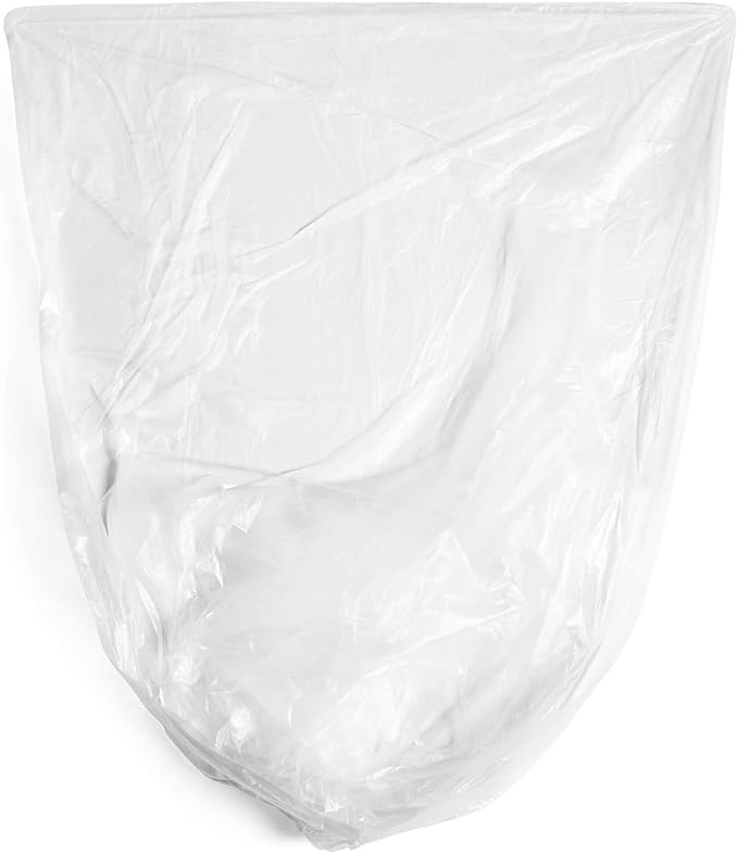 Aluf Plastics 45 Gallon 22 Micron (eq) Premium Clear Trash Bags - 39" x 46" - Pack of 150 - For Office, Kitchen, Bathroom, Commercial, Janitorial, Industrial, & Hospitality