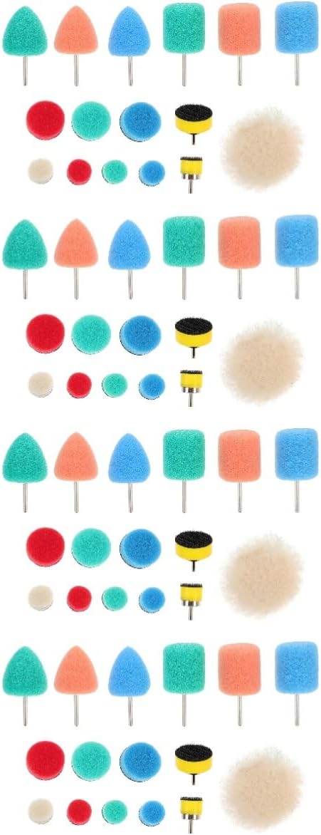SUPVOX 64pcs Polishing Pads Kit for Car Detailing Buffing Wheels Sponge Material for Surface Scratch Removal and Polishing Applications