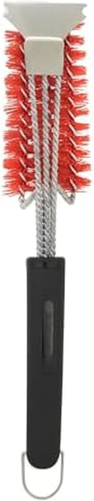 Farberware BBQ Triple Nylon Head Grill Brush, 360-Degree Spiral Head for Hard to Reach Areas of Your Grill, Dishwasher Safe
