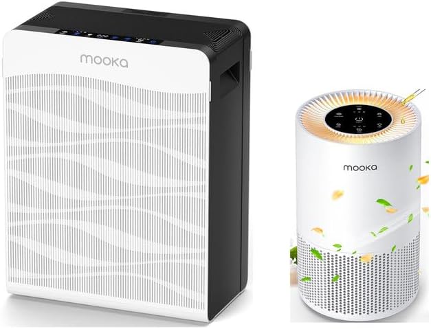 MOOKA Air Purifiers AP-S0610L & C300 Double-Sided Air Purifiers for Home Large Room up to 2800 Ft²