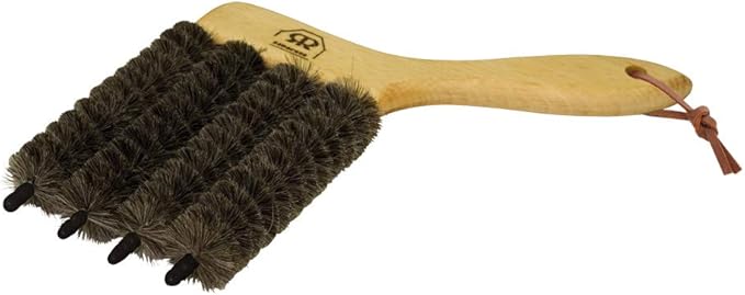 Redecker Dark Goat Hair - 4 in One - Venetian Blind Brush with Oiled Beechwood Handle, 4-3/4-Inches