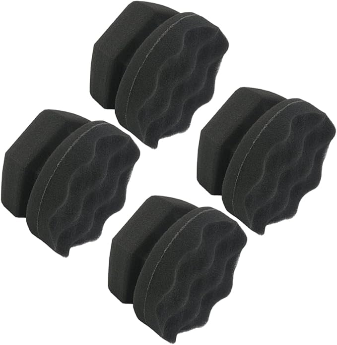FAVOMOTO 8pcs Wave Pattern Waxing Sponge for Car Detailing Handy Applicator for Tire Interior and Care High Density Buffing Pads