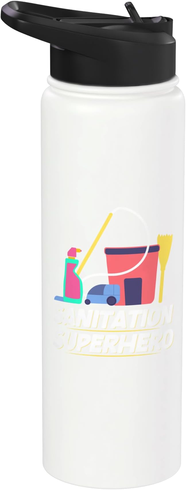 Sanitation Superhero Cleaning Stainless Steel Insulated Water Bottle
