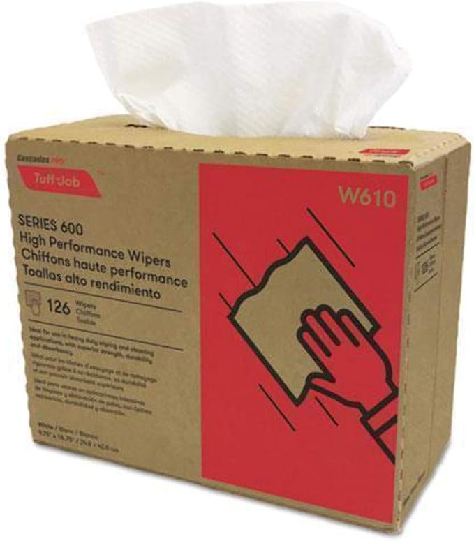O Neil Printers W610 Tuff-job S600 High Performance Wipers, 9 3/4 X 16 3/4, 126/box, 10 Box/carton