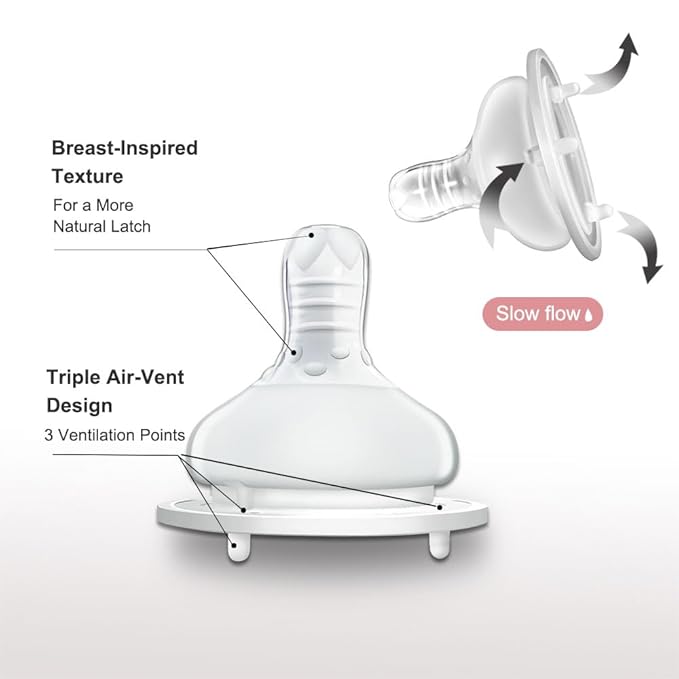 Baby Bottle Set for Newborns, Bimirth Feeding & Breast Milk Storage Bottles with Storage Lids, 11-Piece Wide-Neck Anti-Colic BPA-Free Starter Gift Set with Steam Bag & Cleaning Brushes (6oz/180ml)