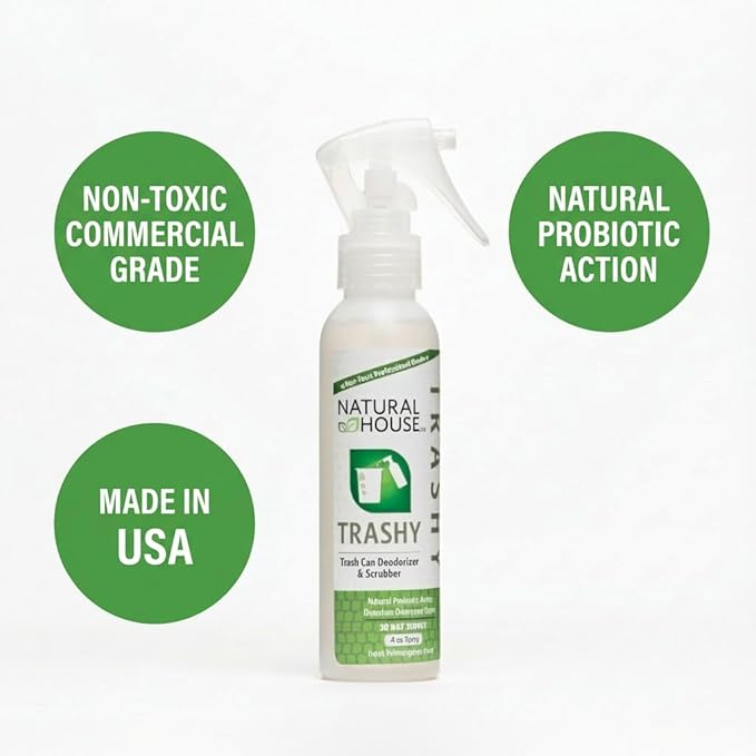 Trashy - Probiotic Trash Can Deodorizer Spray - Plant-Based Odor Remover - Non-Toxic - Botanical Scent - 4 oz