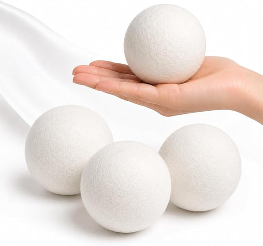 Wool Dryer Balls XL 4-Pack – Organic Wool Dryer Balls for Laundry Reusable, Natural Fabric Softener, Reduces Drying Time, Static, Wrinkles & Laundry Clumping