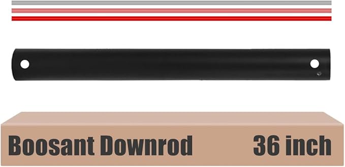 36 INCH Ceiling Fan Downrod With Extended Wires,1 inch Outside Diameter, Extension Rod Only Ceiling Fans Compatible, Not Threaded(Black)