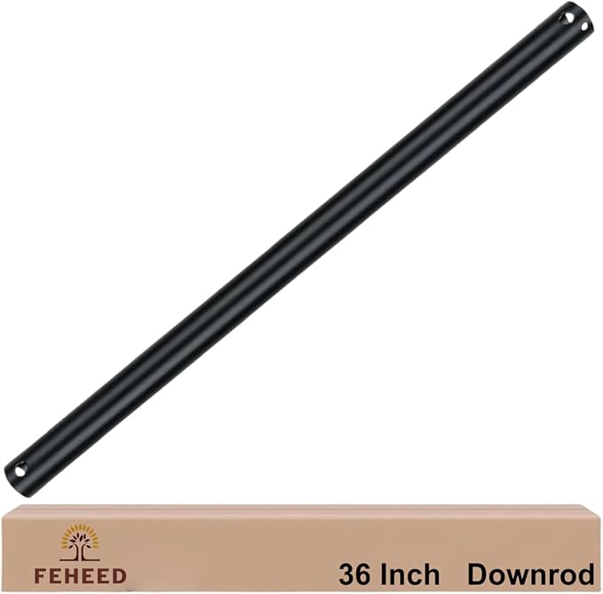 36 Inch Ceiling Fan Downrod, 1" Diameter Matte Black Ceiling Fan Extension Rod (No Threads),Universal Down Rods for Ceiling Fans,Easy Installation