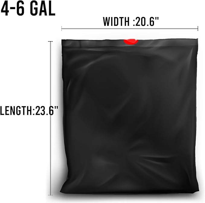 BEIDOU-PAC 4-6 Gallon Trash Bags Drawstring, 150 Count Bulk Value Pack, Black & Unscented Multi-purpose Garbage Bags for Business Home Bathroom Kitchen Commercial and Industrial