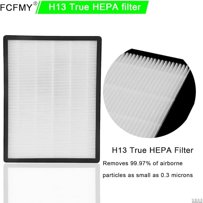2 Packs Alexapure Breeze Filter Replacement Set Compatible with AP-B102, 3049 Air Cleaner Purifier, 2 H13 Ture HEPA Filters and 2 Activated Carbon Filters