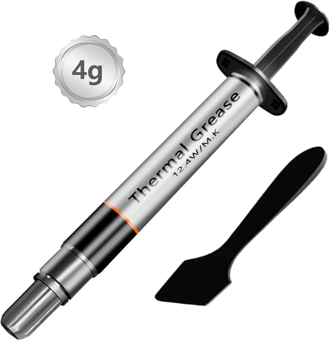D-12 Silver Series Thermal Paste, High Performance Thermal Paste for Computer Manufacturing Assembly, Ideal for IC/Processor/CPU/GPU/All Coolers (Scraper Included, 4g-1 Pack)