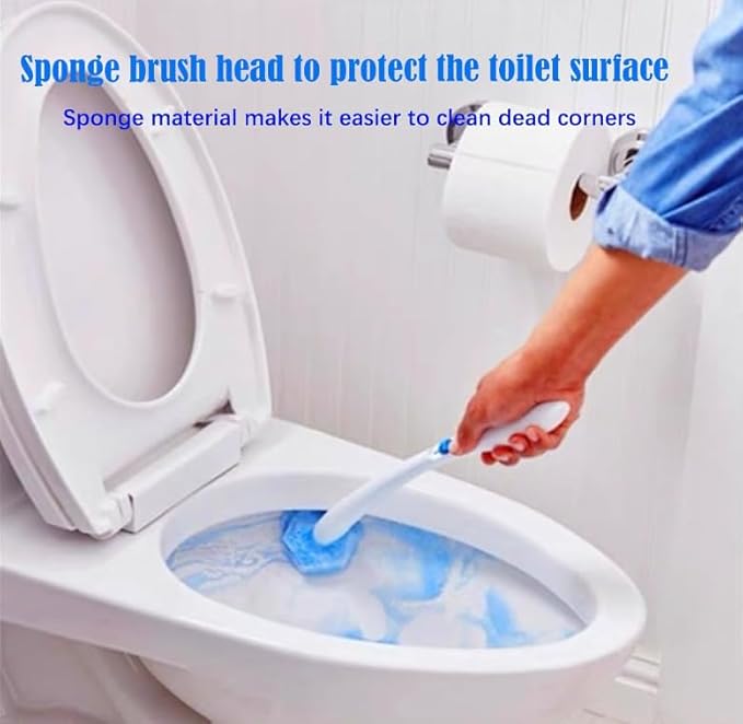 50-Pack Toilet Brush Refill Pads, Compatible with Clorox Toilet Brush Handles - Disposable Toilet Cleaning Pads - Deep Cleaning Sponge Heads (Handle Not Included)