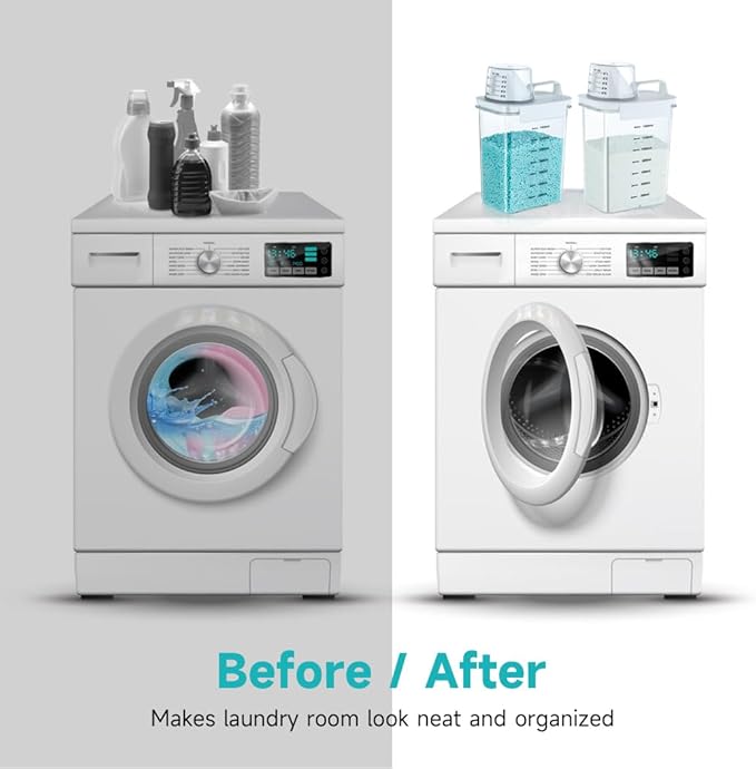 Laundry Beads Dispenser and 1.16 Gallons Liquid Laundry Detergent Dispenser（2 Packs）