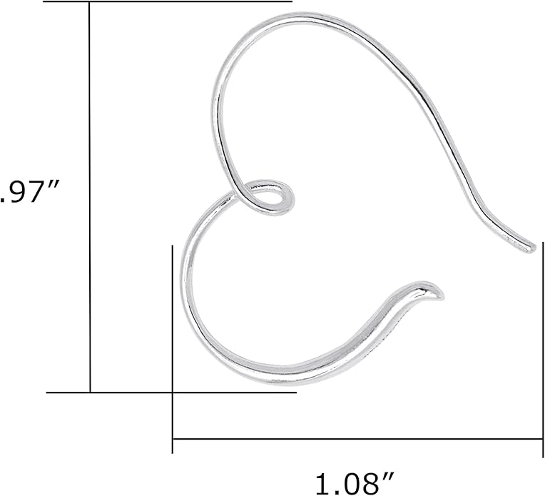 Boma Jewelry Sterling Silver Polished Heart Pull Through Hoop Earrings