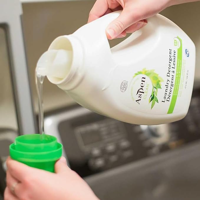 AspenClean Natural Laundry Detergent Eucalyptus & Rosemary - 100% Natural, Organic, HE Liquid Laundry Detergent - Vegan, Cruelty-Free, Biodegradable - Safe for Babies, Pets & Kids - EWG Certified (2