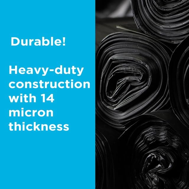 Highbar Select 250 Count, 40-45 Gallon Trash Bags, Heavy Duty Black Bags, Ideal for 39, 40, 42, 45 Gallon