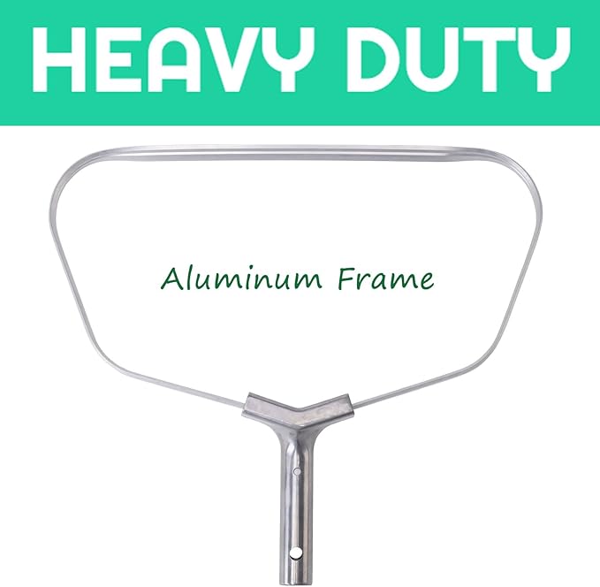 Ultra Fine Mesh Pool Skimmer Net for Cleaning Pollen Scum, Reinforced Leaf Rake with Aluminum Frame
