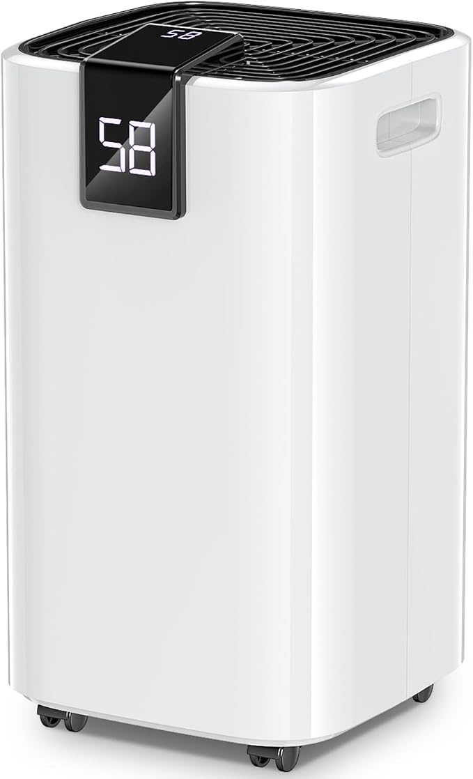 4000 sq.ft Dehumidifier for Basement, Trazico 45 Pint Dehumidifiers for Home with Drain Hose, Smart Humidity Control, 24H Timer, Auto Defrost, Ideal for Large Room, Bathroom, Bedroom, Garage, Black