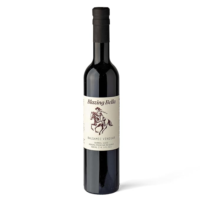 Blazing Bella Barrel Aged Balsamic Vinegar of Modena, Italy – Thick, Rich & Naturally Sweet – Premium Traditional Italian Balsamic for Everyday Use – 16.9 fl oz (500ml)