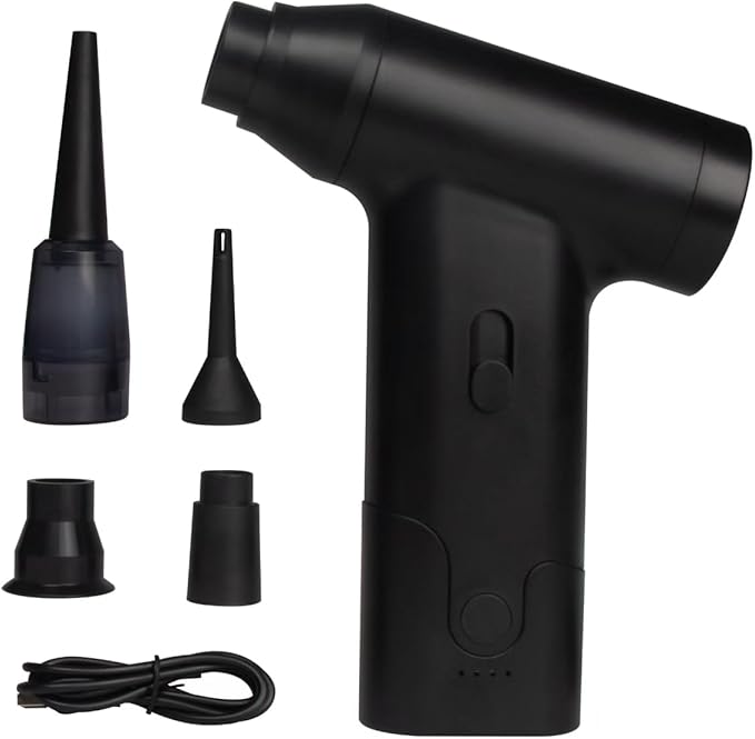 URKU Compressed Air Duster 110000RPM Stepless Electric Air Duster Mini Air Blower, Rechargeable Replacement Canned Air -PC Computer Duster, Compressed Air with Brushless Motor