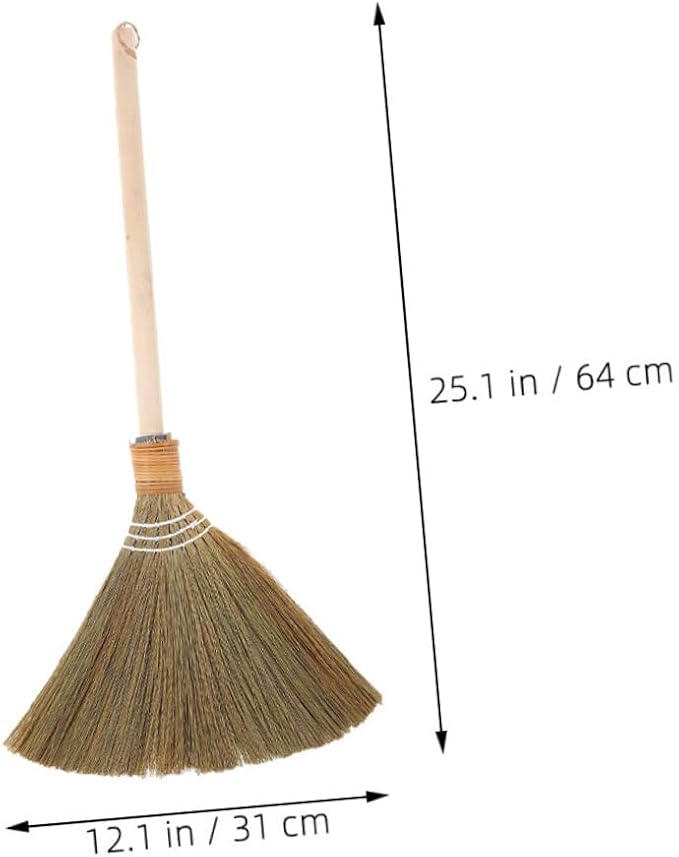 FOMIYES 0.25kg Traditional Asian Corn Broom Soft Bristles for Heavy Duty Cleaning