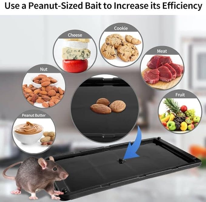 LULUCATCH Mouse Glue Traps 16 Pack, Larger & Heavier Plastic Sticky Glue Traps with Extra-Strong Adhesive for Mice, Rats, Sticky Mouse Trap for Indoor Use, Easy to Set