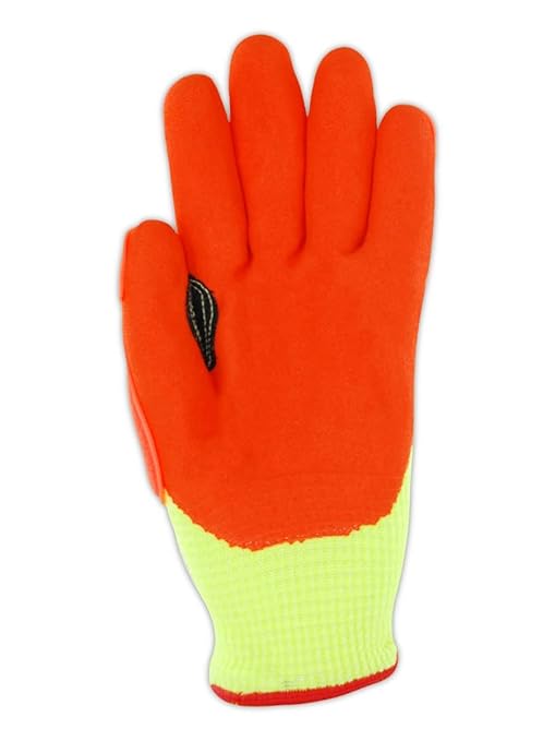 MAGID T-REX Arctic Series ANSI A5 Cut-Resistance, Thermal Impact Gloves, 6 Pairs, Waterproof, Hi-Viz Yellow/Orange, Size 11/XXL