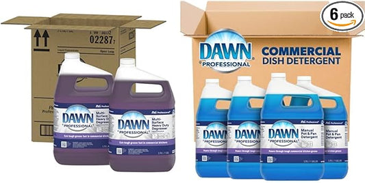 Dawn Professional Bulk Dishwashing Liquid Soap Detergent and Heavy Duty Degreaser Combo Pack, 4 Gallons of Dishwashing Soap + 2 Gallons of Dawn Heavy Duty Degreaser, Regular Scent