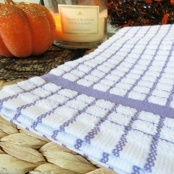 Samuel Lamont Poli Dri Tea Towels - Set of 3 100% Cotton 27.5 x 19 Inch (Lavender)