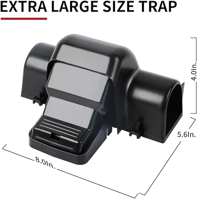 EMIRA Efficiency Rat Mouse Trap Device 4 Pack- Covered Tunnel Design, Protects Kids and Pets, Resusable with Sensitive Trigger, Safe and Powerful, Humane Rodent Solution, Indoor & Outdoor