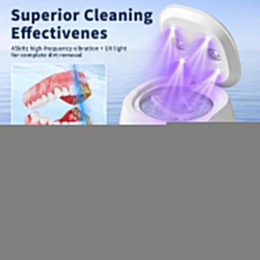 Ultrasonic Retainer Cleaner Machine, Dental Cleaning Pod for Dentures, Aligners, Night Guards, Braces, Toothbrush Heads & Jewelry, 45kHz Retainer Cleaner with 3 Modes & Digital Timer
