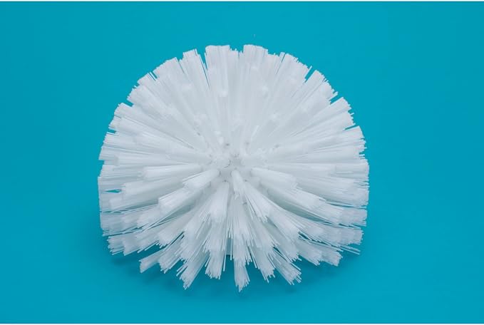 SPARTA Industrial Tank Brush Head Pipe Brush Head, Drain Brush with 3/4" Thread Hole (Handle Not Included) for Commercial Use, Plastic, 4.3 Inches, White (Pack of 2)