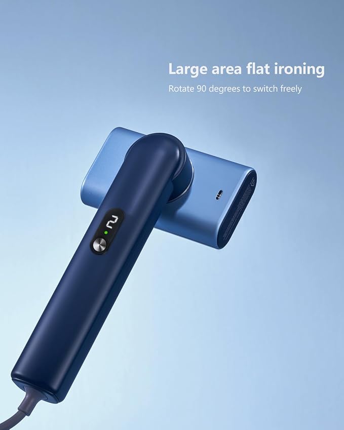 Smart Handheld Steamer for Clothes, Palm-Sized & Lightweight (1lb), Dual Steam Modes, Easy Wrinkle Remover, Auto Shut-Off, Travel & Home Double Use (Blue)