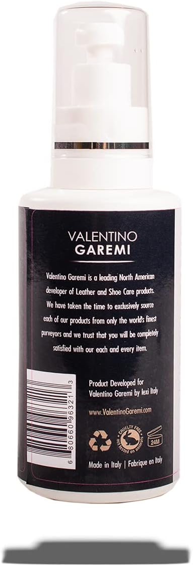 VALENTINO GAREMI Universal Cleaner – Premium Eco-Friendly Stain Remover for Leather, Suede, Nubuck, Canvas, and Mesh – Gentle Water-Based Cleaning Spray – 4.22 fl oz (125ml) – Made in Italy
