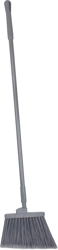 SPARTA 41082EC23 Plastic Color Coded Broom, Flagged Bristles, Long Broom With Angled Head For Large Debris, 56 Inches, Gray, (Pack of 12)