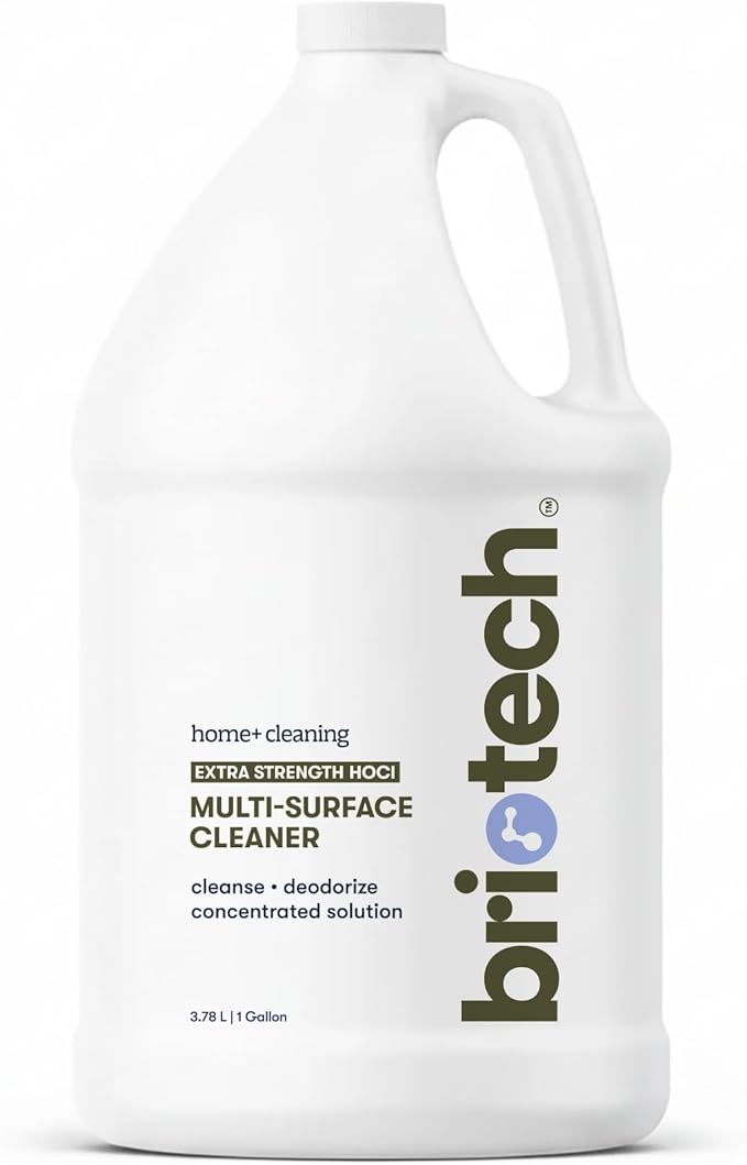 BRIOTECH Extra Strength HOCl Cleaner, 500 PPM Hypochlorous Acid Concentrate, ULV Foggers & Humidifiers, Professional Deodorizer for Dental, Offices, Schools, Homes, Peroxide Free, 1 Gallon