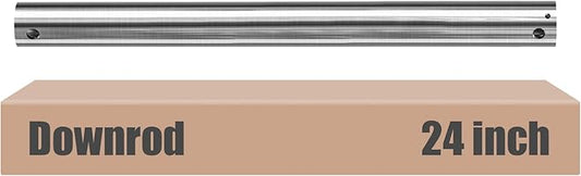 24 inch Ceiling Fan Downrod, 2 FT Nickel Downrod for Ceiling Fan, 1 inch Outside Diameter, Boom Suitable for a Wide Range of Fans (Nickel, Not Threaded)