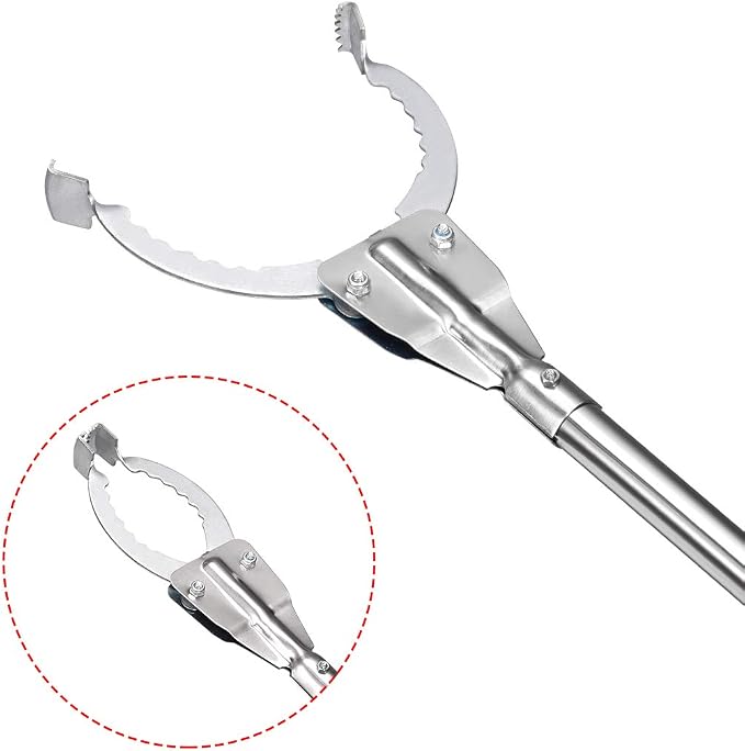 uxcell 36inch Grabber Gripper Tool Extender Claw Garbage Picker Stainless Steel Gray 2Pcs
