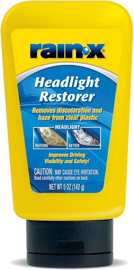 Rain-X 800001810 Headlight Restorer, Headlight Cleaner & Restoration Liquid for Hazy, Yellowed Headlights, Brings Lights Back to Like New Condition, No Tools Required & Long Lasting Result