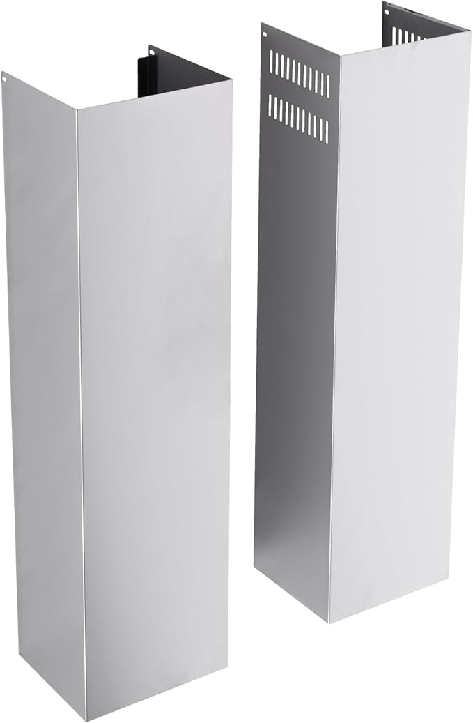 Kitchen Vent Hood Extension Stainless Steel Wall Mount Range Hood Chimney Pipe Duct Cover 210mm Width