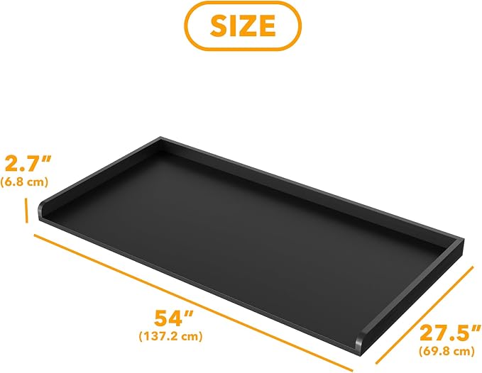 SpaceAid Washer Dryer Countertop, Laundry Wood Shelf Topper with Edge, 54" Width x 27.5" Depth Cover Guard Organizer for Washer and Dryer Laundry Hamper Counter Storage Organization (Black)