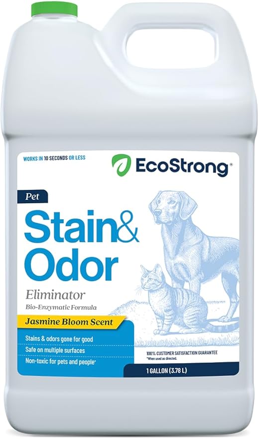 Eco Strong Pet Stain and Odor Remover - Pet Odor Eliminator, Urine Destroyer for Dogs, Pet Urine Enzyme Cleaner | Jasmine Bloom - 128 oz