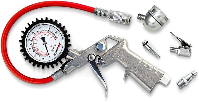 Prestaflator Bike Tire Inflator, Presta & Schrader Valve Air Compressor Tool – Works with Tubeless & Standard Tires – Bike & Car Air Compressor Tire Inflator for MTB & Road Bikes