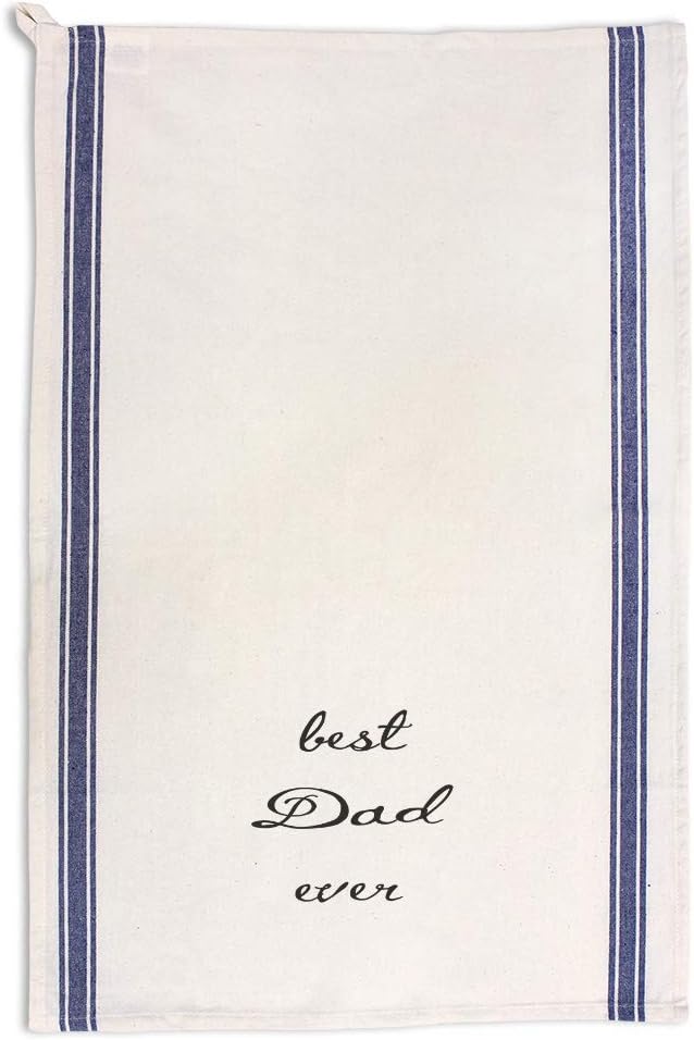 Custom Decor Kitchen Towels Best Dad Ever Cursive Family & Friends Family & Friends Dad Cleaning Supplies Dish Towels Blue Stripe Design Only