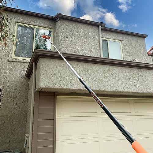 5-30 ft Window Washing Squeegee Kit with Extension Pole (36+ Foot Reach) // Window Cleaning Tool & Window Washer Combo with Telescopic Extension Pole // Best Indoor Outdoor Window Washing Equipment